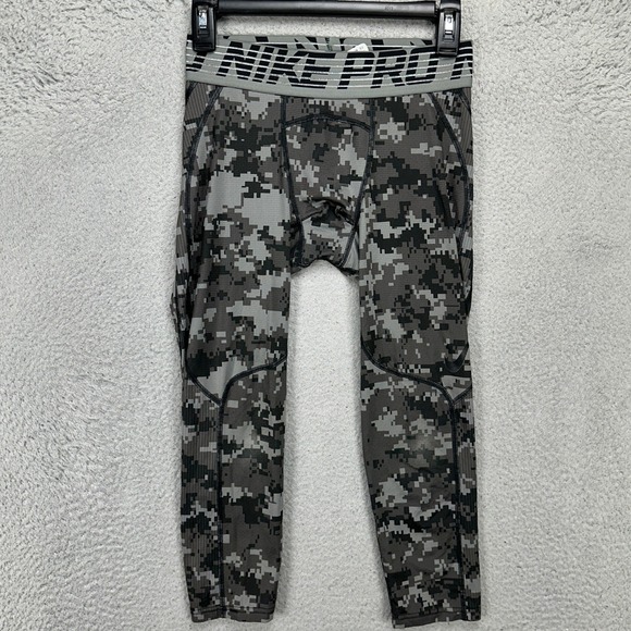 Nike Pro Hypercool Pants Legging Men Small Gray Digital Camo Compression Stretch - Picture 1 of 9